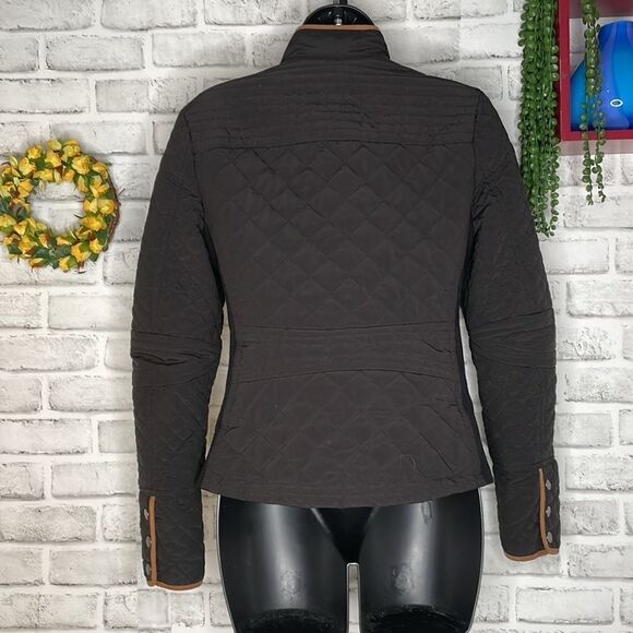 Zara Woman Lightweight Puffer Coat Jacket Black & Tan Size Small - Picture 7 of 9